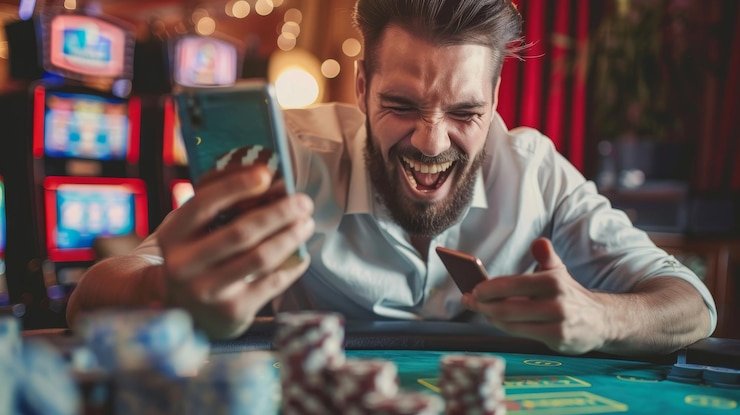 Pengguna memeriksa syarat bonus dengan teliti